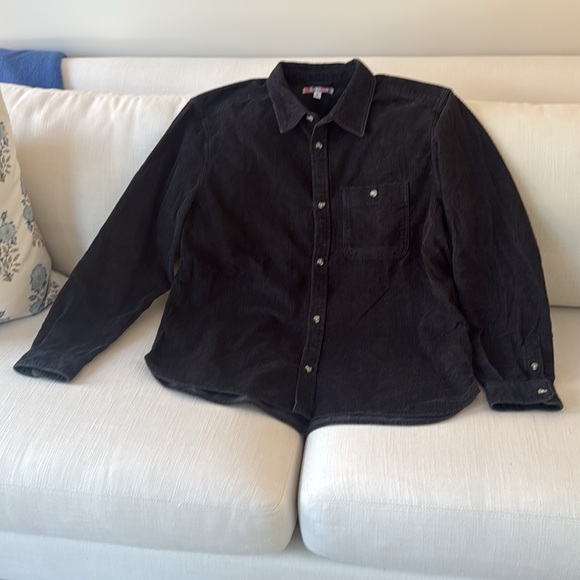 Urban Outfitters Corduroy Long Sleeve Shirt Jacket Shacket Overshirt L Brown - Picture 1 of 5